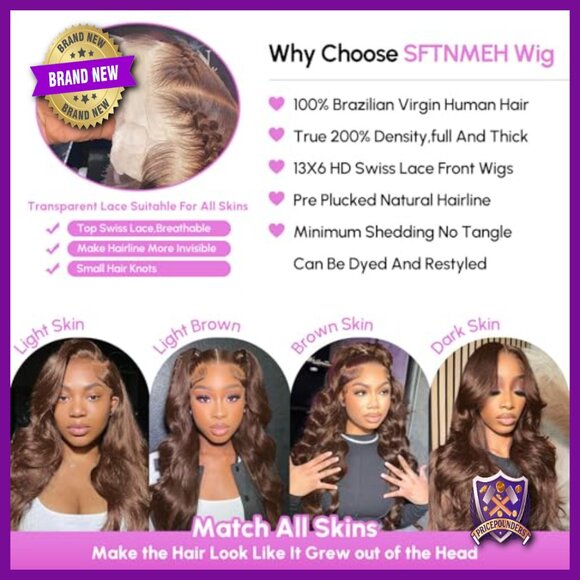 13x6 Lace Front Wig Human Hair 200 Density Body Wave Glueless 12 Inch main image 5